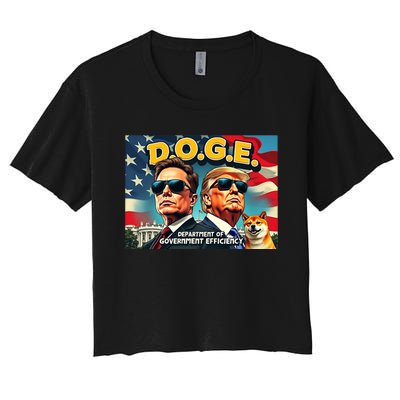 D.O.G.E Doge Department Of Government Efficiency Trump Elon Women's Crop Top Tee