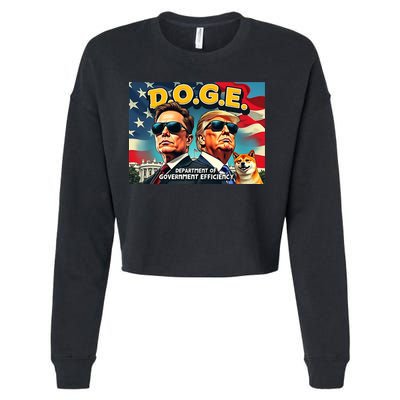 D.O.G.E Doge Department Of Government Efficiency Trump Elon Cropped Pullover Crew