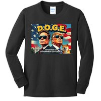 D.O.G.E Doge Department Of Government Efficiency Trump Elon Kids Long Sleeve Shirt