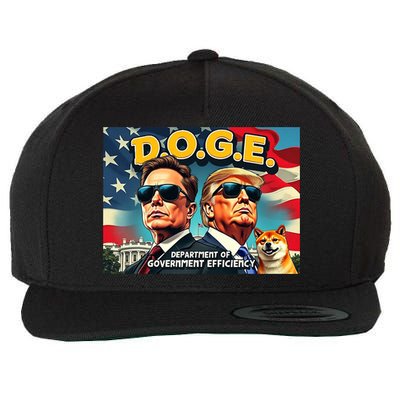 D.O.G.E Doge Department Of Government Efficiency Trump Elon Wool Snapback Cap
