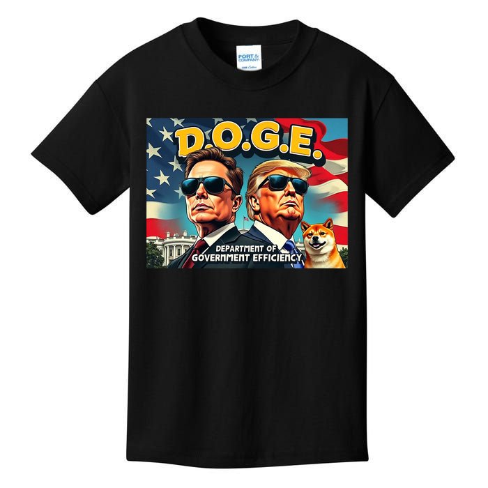 D.O.G.E Doge Department Of Government Efficiency Trump Elon Kids T-Shirt