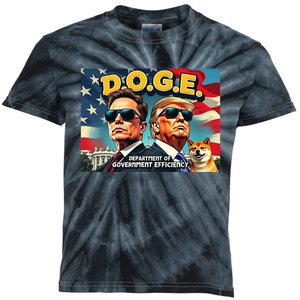 D.O.G.E Doge Department Of Government Efficiency Trump Elon Kids Tie-Dye T-Shirt