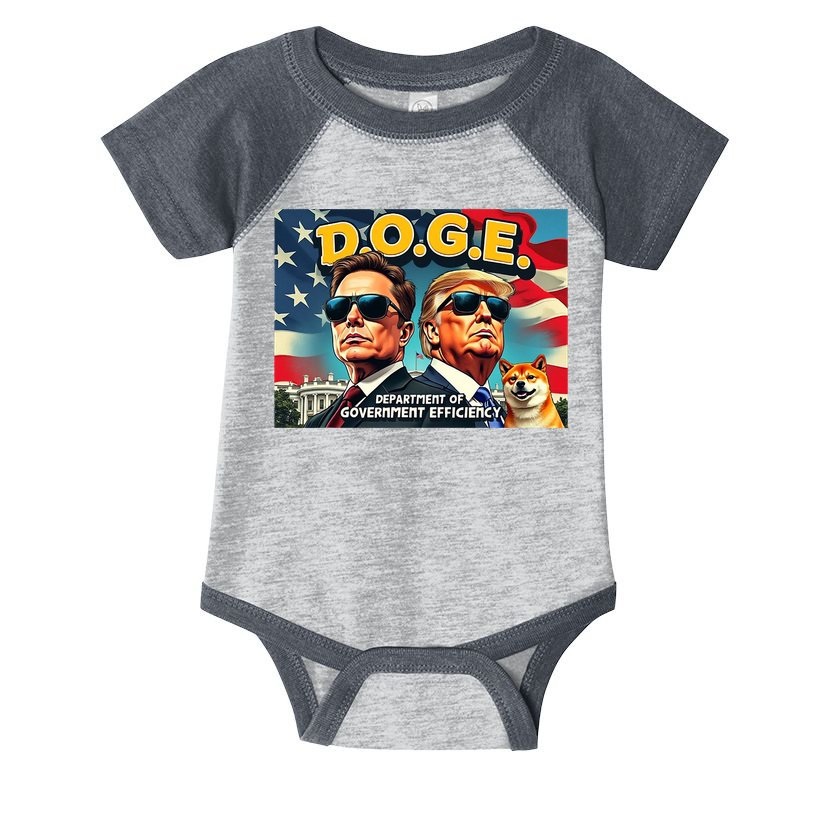 D.O.G.E Doge Department Of Government Efficiency Trump Elon Infant Baby Jersey Bodysuit