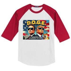 D.O.G.E Doge Department Of Government Efficiency Trump Elon Kids Colorblock Raglan Jersey