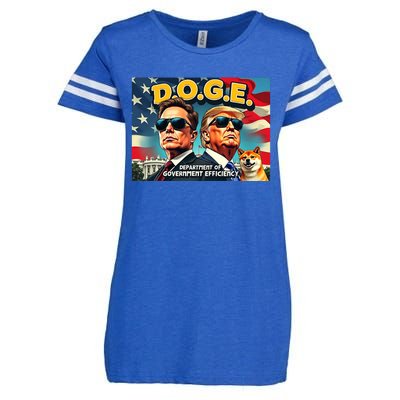 D.O.G.E Doge Department Of Government Efficiency Trump Elon Enza Ladies Jersey Football T-Shirt