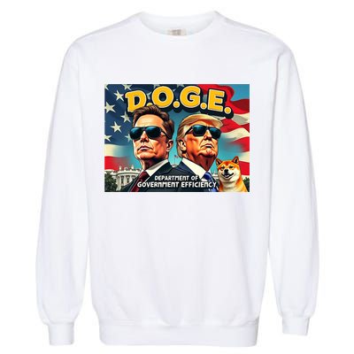 D.O.G.E Doge Department Of Government Efficiency Trump Elon Garment-Dyed Sweatshirt