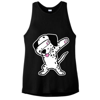 Dalmatian Dabbing Design Funny Dalmation Dab Dog Dance Ladies PosiCharge Tri-Blend Wicking Tank