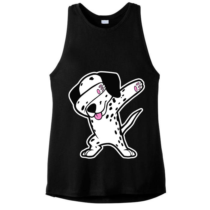 Dalmatian Dabbing Design Funny Dalmation Dab Dog Dance Ladies PosiCharge Tri-Blend Wicking Tank