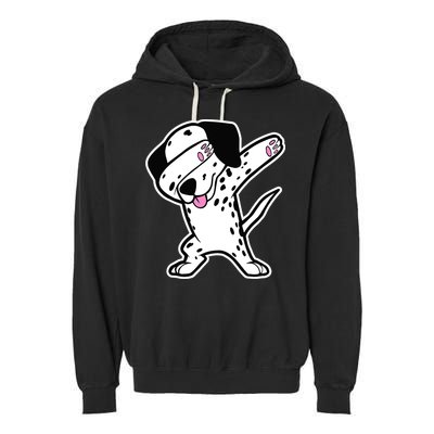 Dalmatian Dabbing Design Funny Dalmation Dab Dog Dance Garment-Dyed Fleece Hoodie