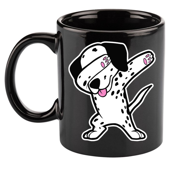 Dalmatian Dabbing Design Funny Dalmation Dab Dog Dance 11oz C Handle Ceramic Mug