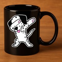 Dalmatian Dabbing Design Funny Dalmation Dab Dog Dance 11oz C Handle Ceramic Mug