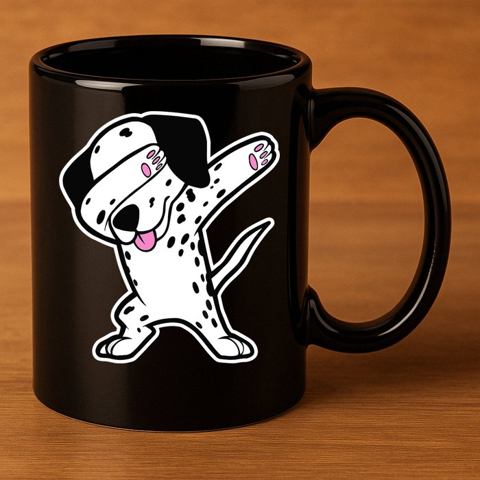 Dalmatian Dabbing Design Funny Dalmation Dab Dog Dance 11oz C Handle Ceramic Mug