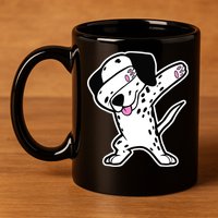 Dalmatian Dabbing Design Funny Dalmation Dab Dog Dance 11oz C Handle Ceramic Mug