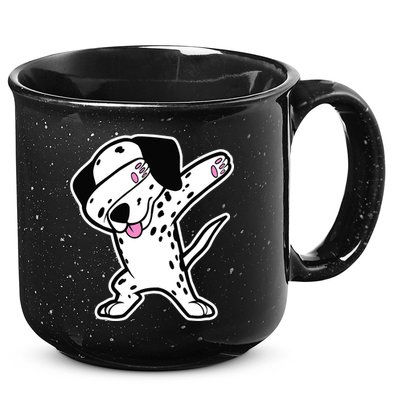 Dalmatian Dabbing Design Funny Dalmation Dab Dog Dance 15oz Campfire Ceramic Mug