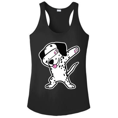 Dalmatian Dabbing Design Funny Dalmation Dab Dog Dance Ladies PosiCharge Competitor Racerback Tank