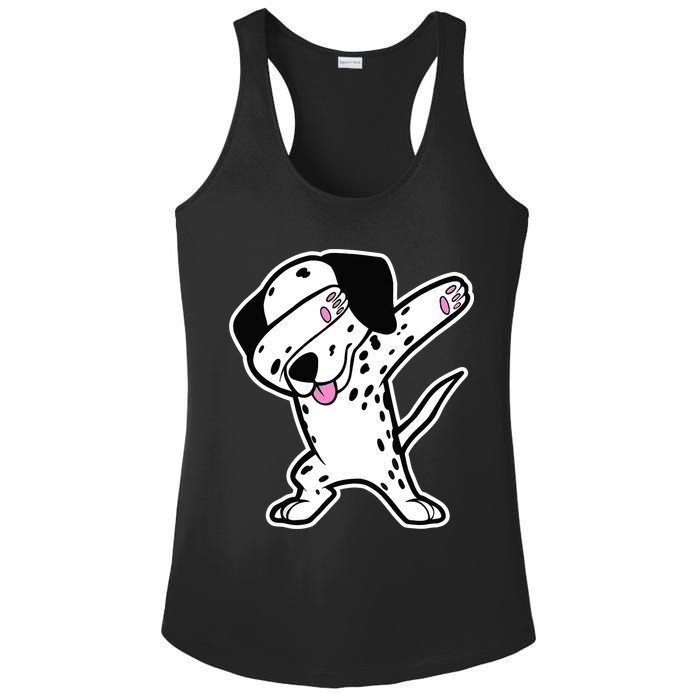 Dalmatian Dabbing Design Funny Dalmation Dab Dog Dance Ladies PosiCharge Competitor Racerback Tank