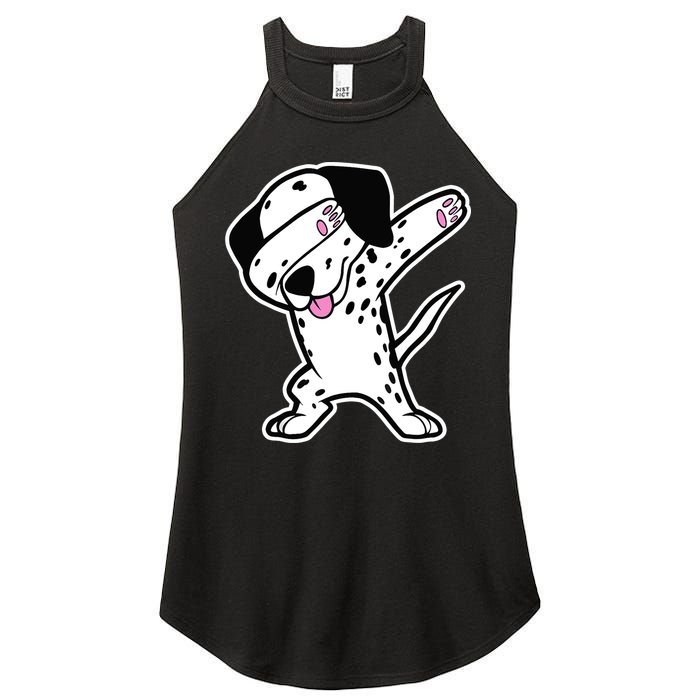 Dalmatian Dabbing Design Funny Dalmation Dab Dog Dance Women's Perfect Tri Rocker Tank