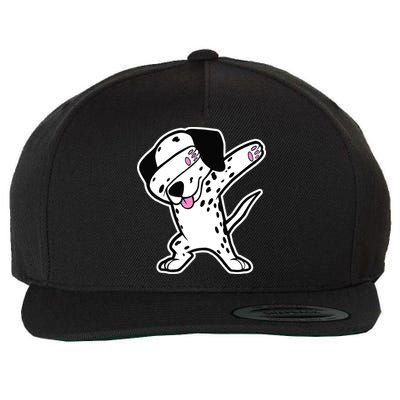 Dalmatian Dabbing Design Funny Dalmation Dab Dog Dance Wool Snapback Cap