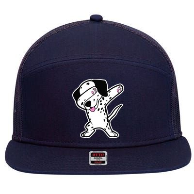 Dalmatian Dabbing Design Funny Dalmation Dab Dog Dance 7 Panel Mesh Trucker Snapback Hat