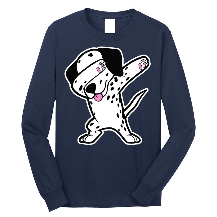 Dalmatian Dabbing Design Funny Dalmation Dab Dog Dance Long Sleeve Shirt