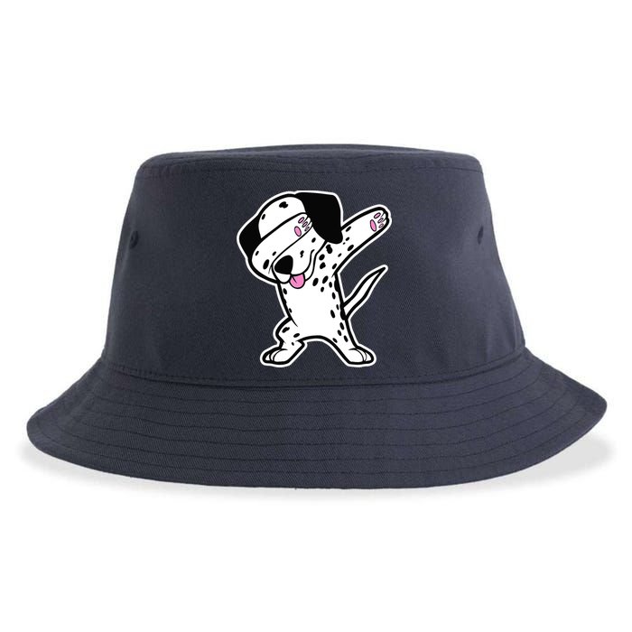 Dalmatian Dabbing Design Funny Dalmation Dab Dog Dance Sustainable Bucket Hat