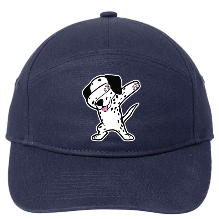 Dalmatian Dabbing Design Funny Dalmation Dab Dog Dance 7-Panel Snapback Hat