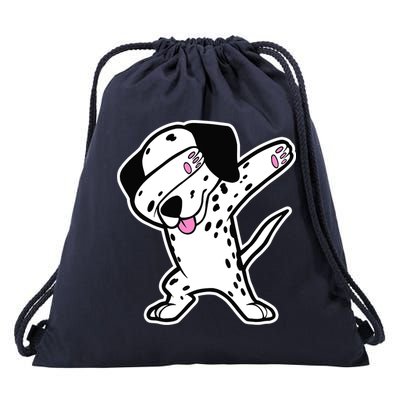 Dalmatian Dabbing Design Funny Dalmation Dab Dog Dance Drawstring Bag