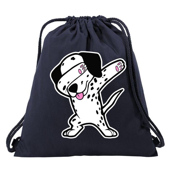 Dalmatian Dabbing Design Funny Dalmation Dab Dog Dance Drawstring Bag