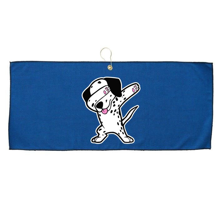 Dalmatian Dabbing Design Funny Dalmation Dab Dog Dance Large Microfiber Waffle Golf Towel
