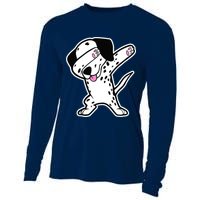 Dalmatian Dabbing Design Funny Dalmation Dab Dog Dance Cooling Performance Long Sleeve Crew