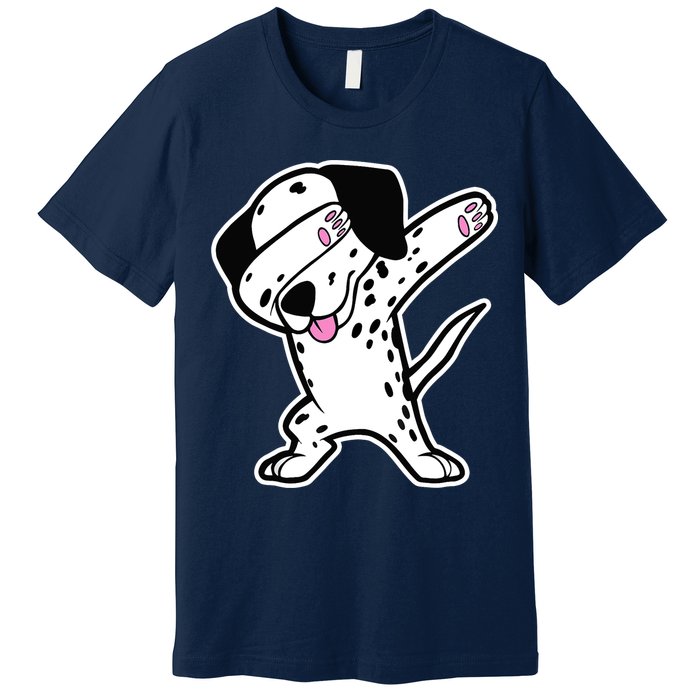 Dalmatian Dabbing Design Funny Dalmation Dab Dog Dance Premium T-Shirt