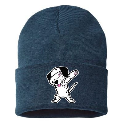 Dalmatian Dabbing Design Funny Dalmation Dab Dog Dance Sustainable Knit Beanie