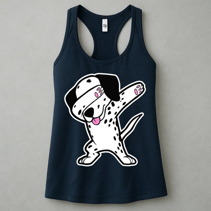 Dalmatian Dabbing Design Funny Dalmation Dab Dog Dance Womens Tank Top
