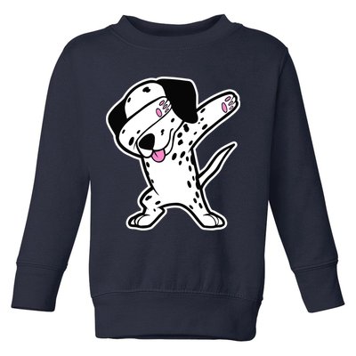 Dalmatian Dabbing Design Funny Dalmation Dab Dog Dance Toddler Sweatshirt