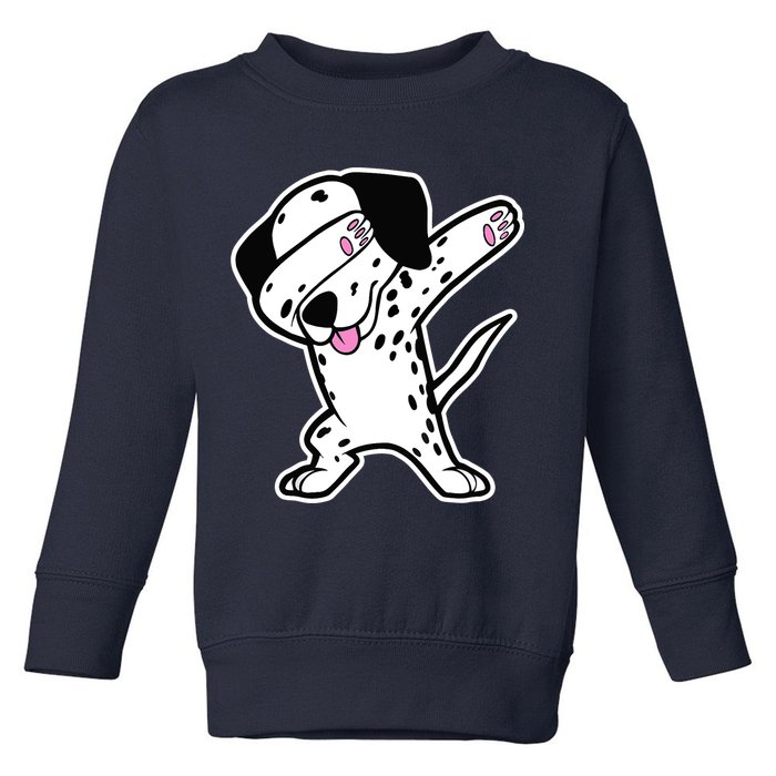 Dalmatian Dabbing Design Funny Dalmation Dab Dog Dance Toddler Sweatshirt