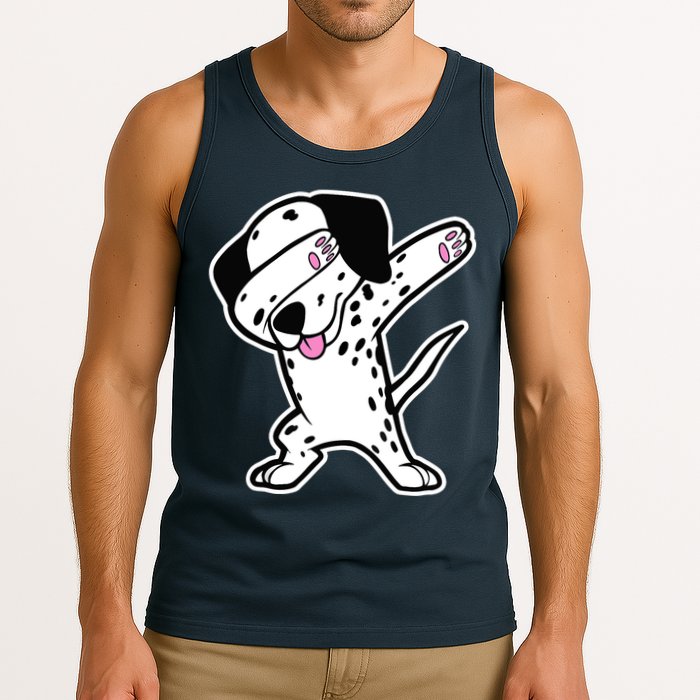 Dalmatian Dabbing Design Funny Dalmation Dab Dog Dance Tank Top