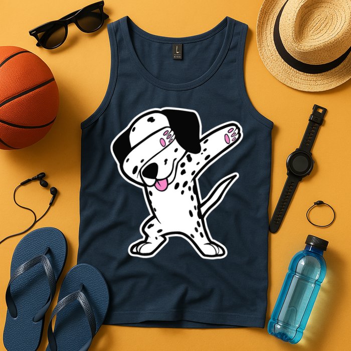 Dalmatian Dabbing Design Funny Dalmation Dab Dog Dance Tank Top