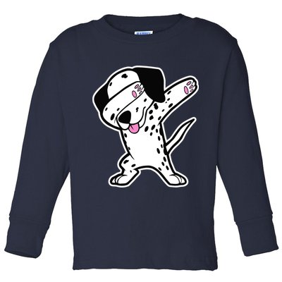 Dalmatian Dabbing Design Funny Dalmation Dab Dog Dance Toddler Long Sleeve Shirt