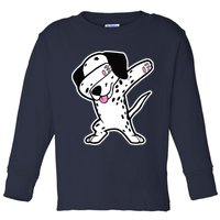 Dalmatian Dabbing Design Funny Dalmation Dab Dog Dance Toddler Long Sleeve Shirt