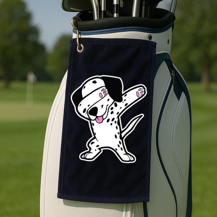 Dalmatian Dabbing Design Funny Dalmation Dab Dog Dance Golf Towel