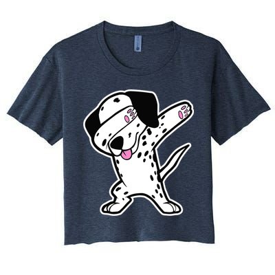 Dalmatian Dabbing Design Funny Dalmation Dab Dog Dance Crop Top