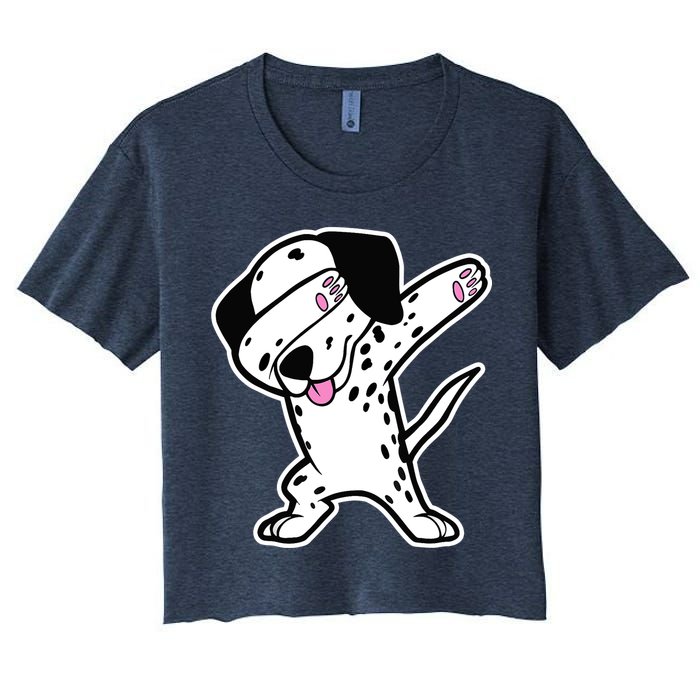 Dalmatian Dabbing Design Funny Dalmation Dab Dog Dance Crop Top