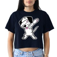 Dalmatian Dabbing Design Funny Dalmation Dab Dog Dance Crop Top