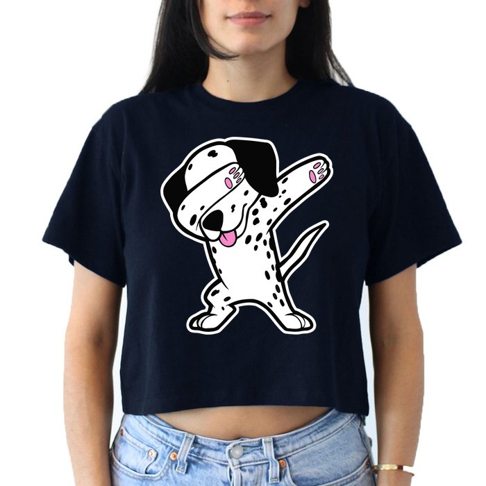 Dalmatian Dabbing Design Funny Dalmation Dab Dog Dance Crop Top