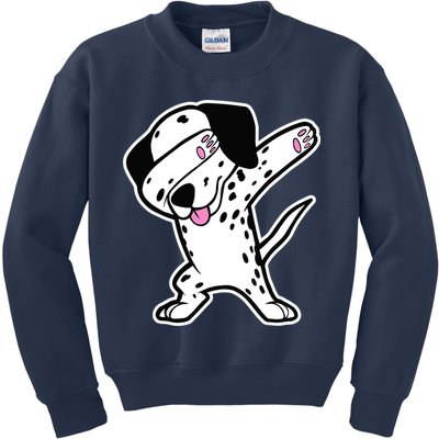 Dalmatian Dabbing Design Funny Dalmation Dab Dog Dance Kids Sweatshirt