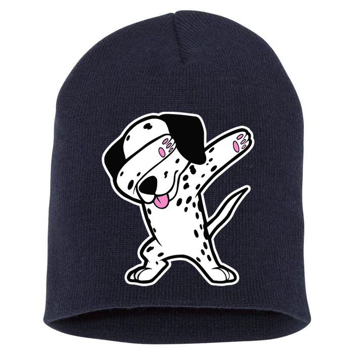 Dalmatian Dabbing Design Funny Dalmation Dab Dog Dance Short Acrylic Beanie