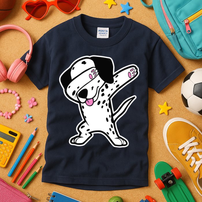 Dalmatian Dabbing Design Funny Dalmation Dab Dog Dance Kids T-Shirt