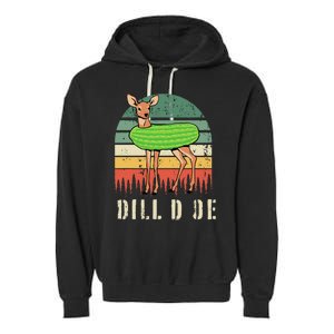 Dill Doe Deer Sunset Pickle Animal Funny Adult Humor Forest Garment-Dyed Fleece Hoodie