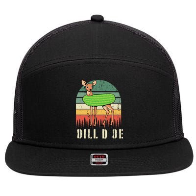 Dill Doe Deer Sunset Pickle Animal Funny Adult Humor Forest 7 Panel Mesh Trucker Snapback Hat