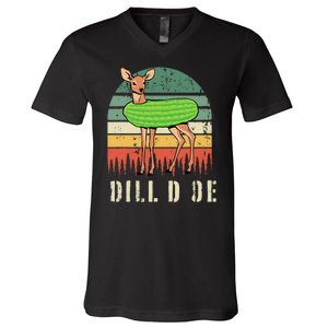 Dill Doe Deer Sunset Pickle Animal Funny Adult Humor Forest V-Neck T-Shirt